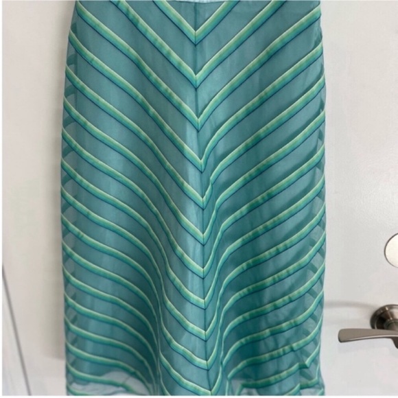 Betsey Johnson Black Label Aqua Blue Chevron Striped Party Dress Sz 4 Like New! - Picture 6 of 10